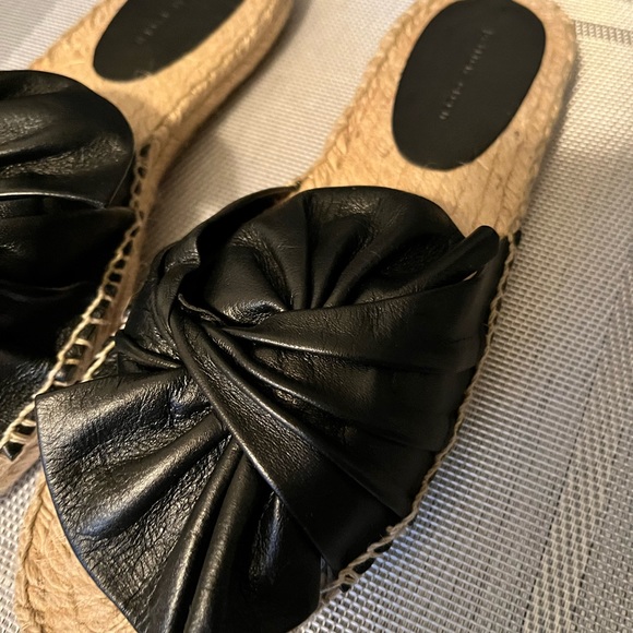 PATRICIA GREEN NIB AUTHENTIC BLACK GENUINE LEATHER ESPADRILLES SLIP ON - Picture 6 of 13